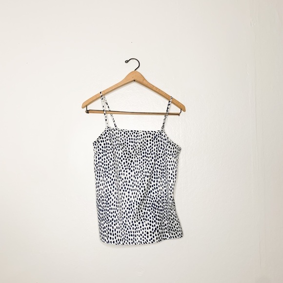 J.‎ Crew Brushstroke Polka Dot Blue White Cami Tank Top XS - Picture 2 of 8